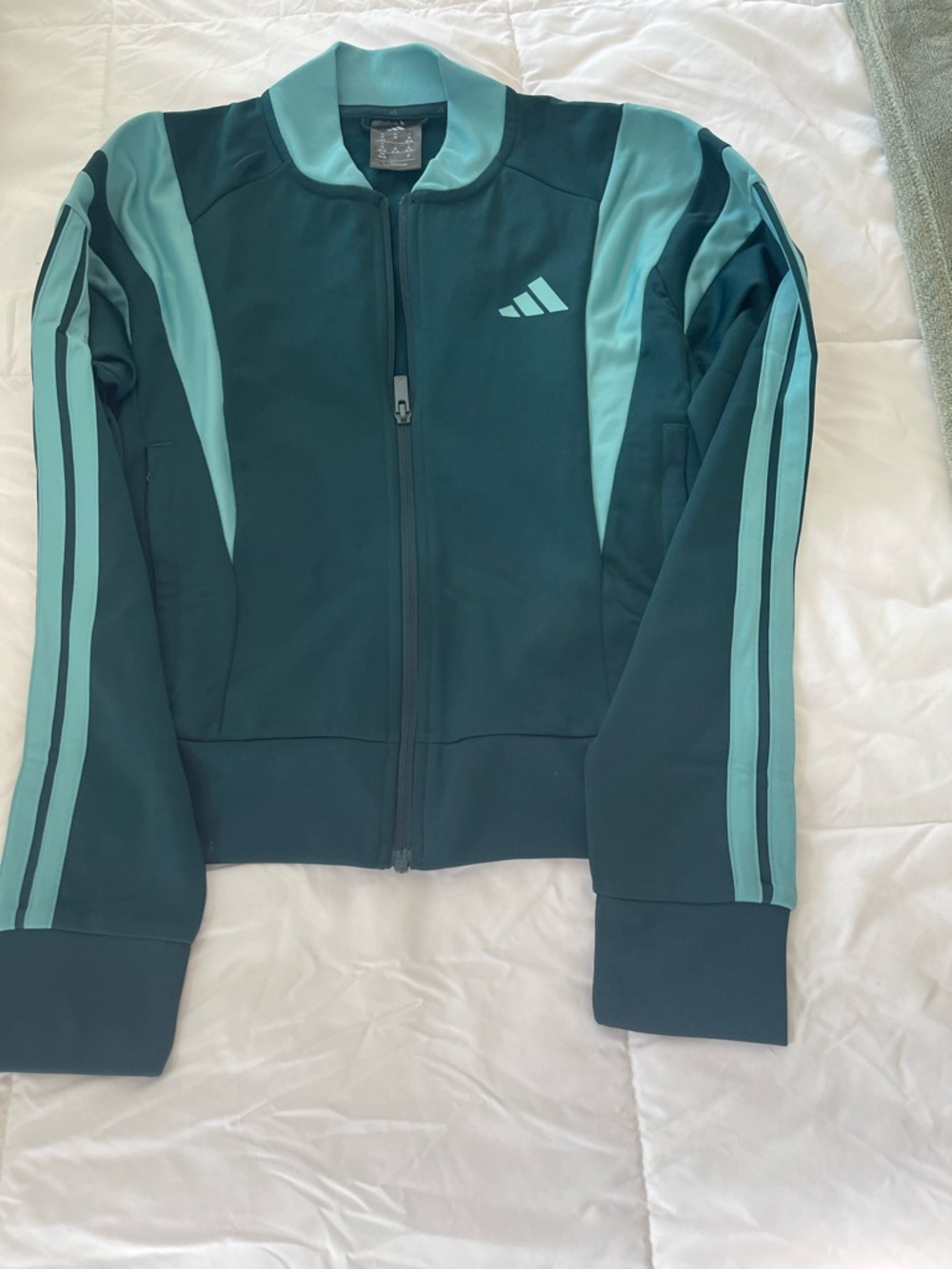 adidas Teal and Mint Green Zip Track Jacket